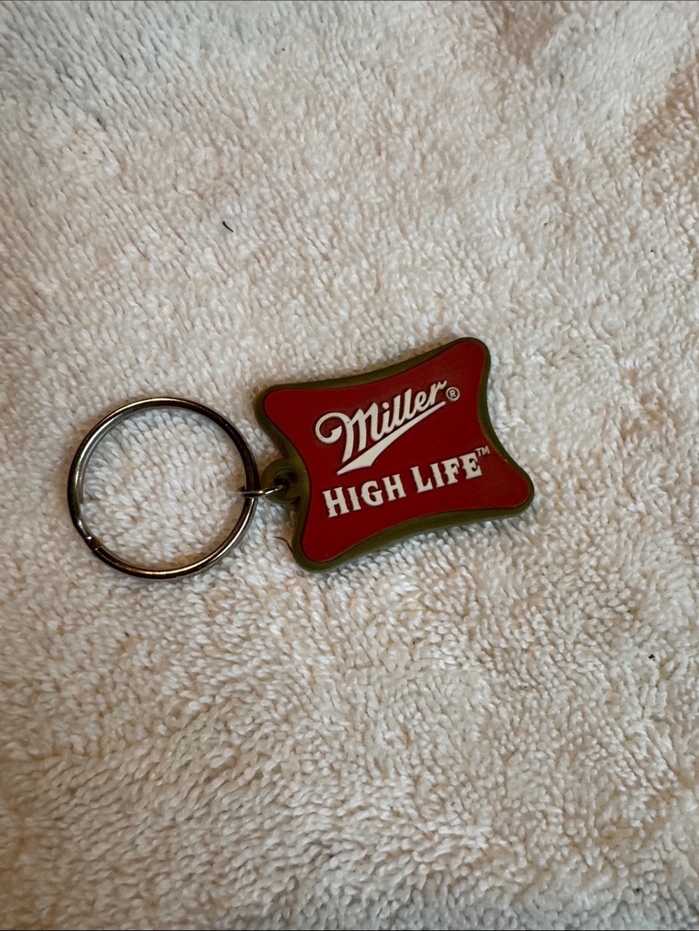 Miller High Life Red Logo Rubber Keychain Vintage